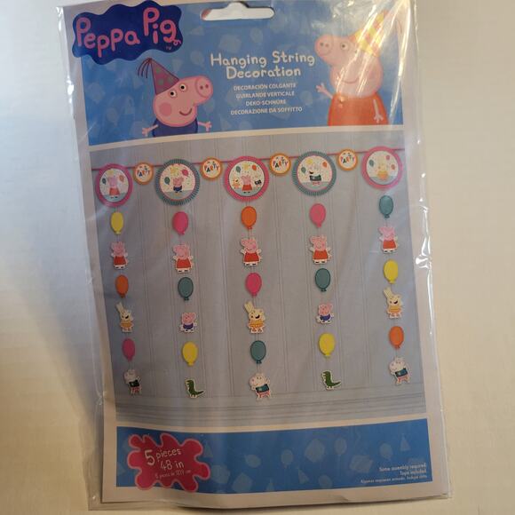 Peppa Pig Party Decor Kit Scene Setters Banner Swirl Hanging Props 31pc Bundle - Picture 5 of 16